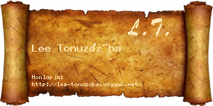 Lee Tonuzóba névjegykártya